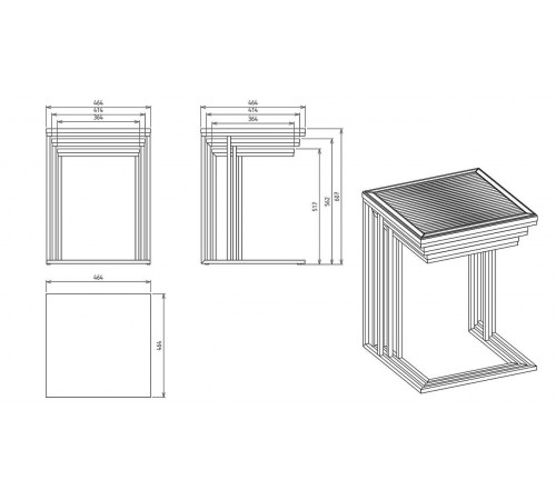 Столик журнальный 3в1 Лоретто (Loretto) Loret-53 Столик журнальный 3в1 Лоретто (Loretto) Loret-53