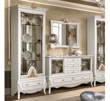 Витрина 2-х дверная в гостиную Стелла (белый золото) Витрина 2-х дверная в гостиную Стелла (белый золото)