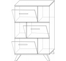 Гостиная Вега Скандинавия (глянец, белый + дуб каньон)