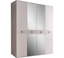Четырехстворчатый шкаф для одежды с зеркалом Rimini Solo РМШ1/4 (s) (слоновая кость)