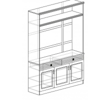 Шкаф многоцелевой в гостиную Орлеан 840 ясень темный Шкаф многоцелевой в гостиную Орлеан 840 ясень темный