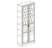Шкаф витрина в гостиную Лира 39 темный