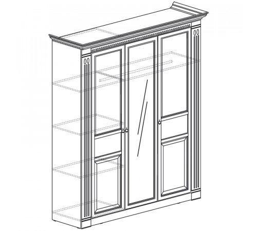 Трехдверный шкаф для одежды Лючия 180 темный Трехдверный шкаф для одежды Лючия 180 темный