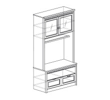 Шкаф витрина комбинированный Лючия 187 светлый Шкаф витрина комбинированный Лючия 187 светлый